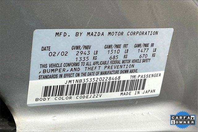 2002 Mazda Mazda Miata Cloth